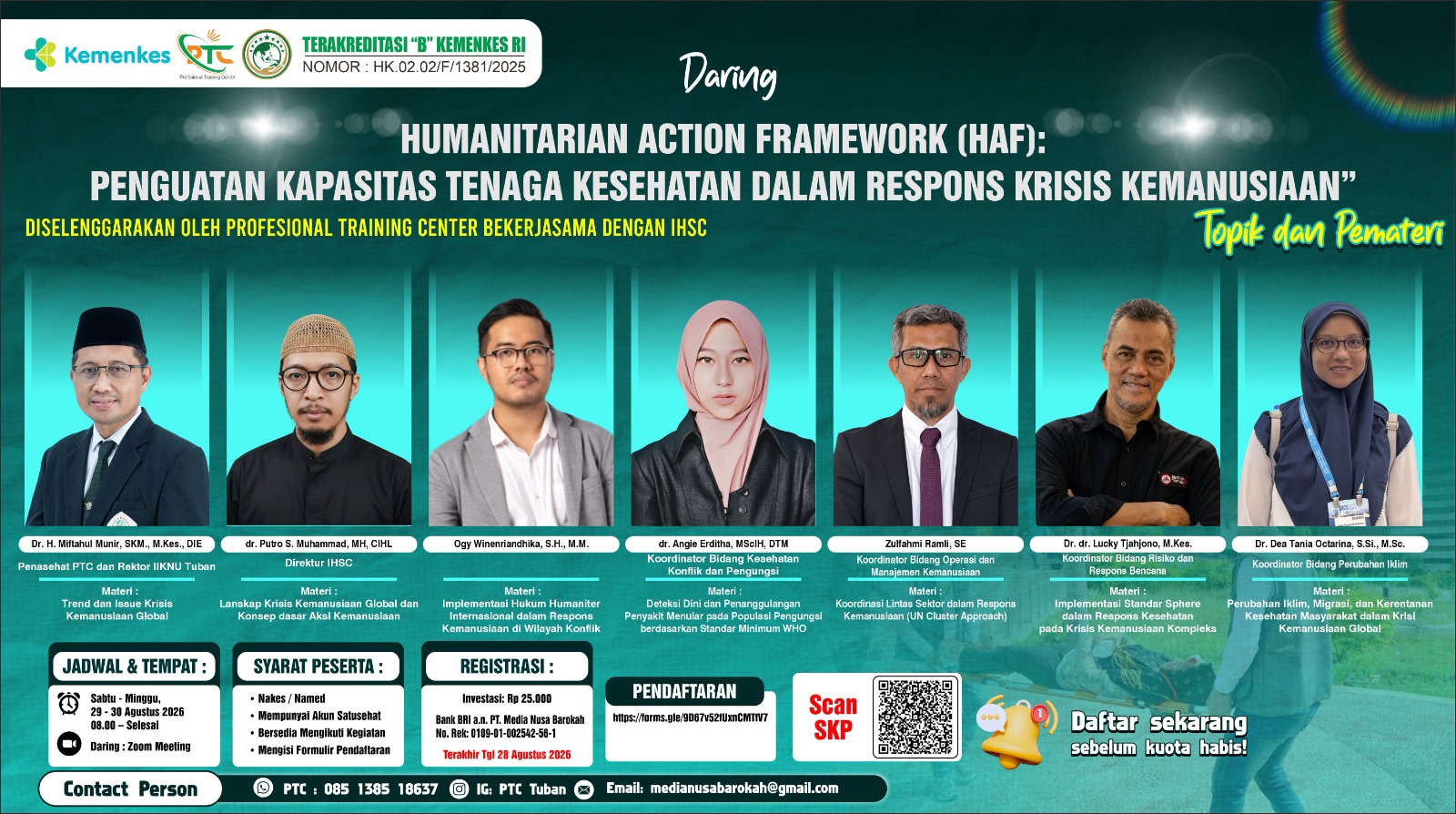 Poster pelatihan daring Humanitarian Action Framework (HAF)